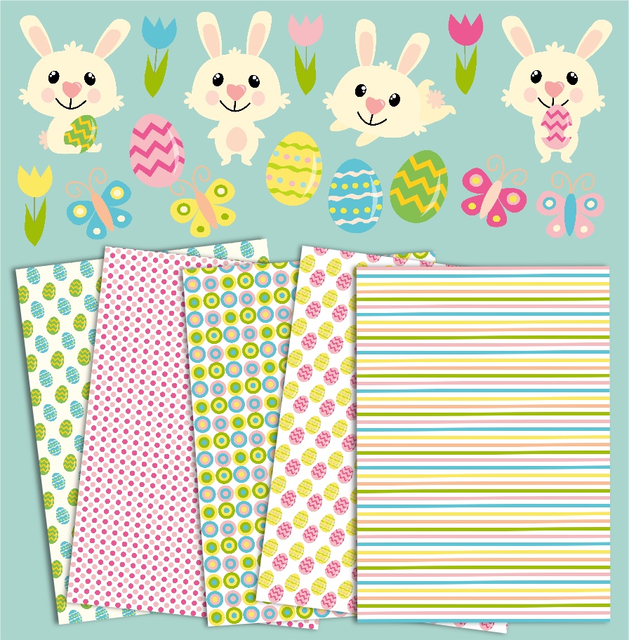 Funny Bunnies clipart and Papers